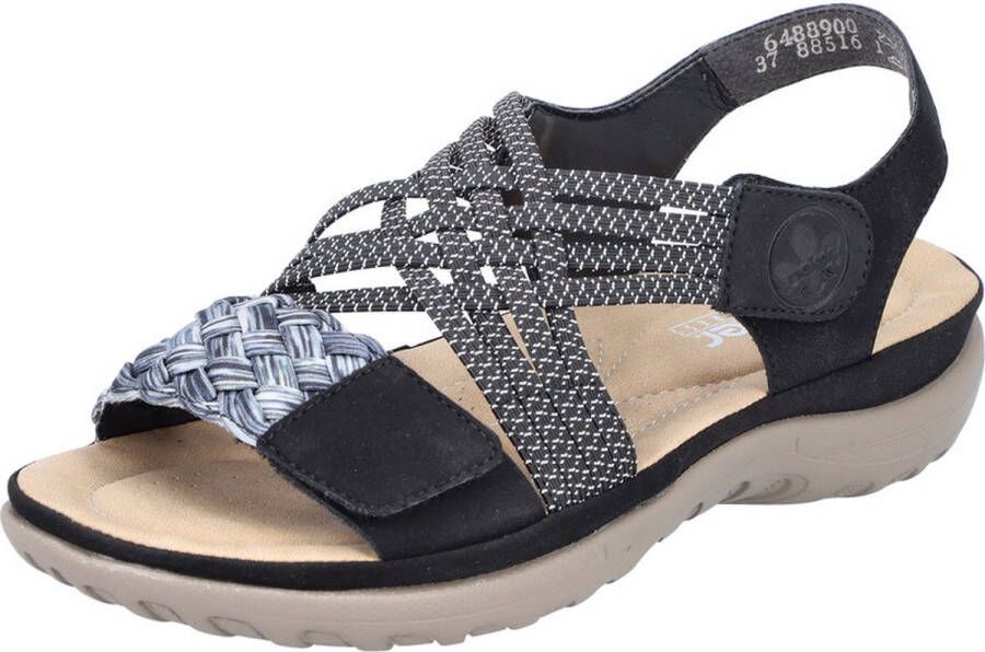 Rieker Sandalen zomerschoen sandaal sleehak met gevlochten bandage