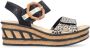 Rieker Stijlvolle Pantherprint Sandaal voor Dames Black Dames - Thumbnail 1