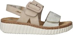 Rieker Sandalen zomerschoen sandaal sleehak met twee klittenbandsluitingen