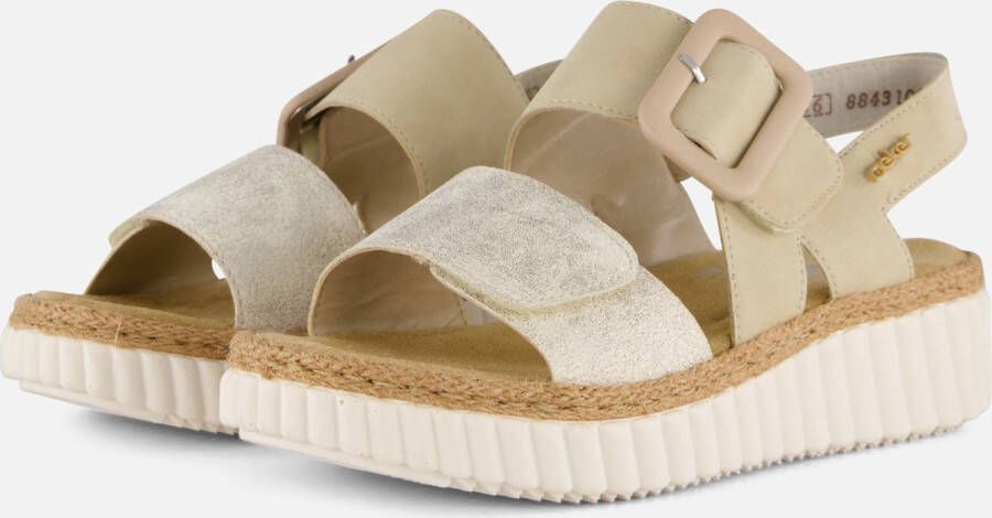 Rieker Sandalen zomerschoen sandaal sleehak met twee klittenbandsluitingen