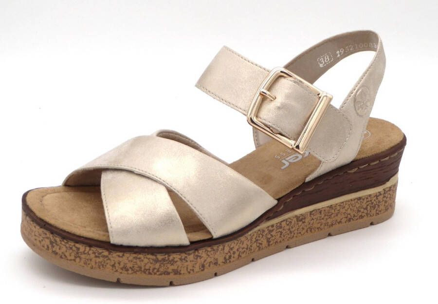 Rieker Sandalen beige Textiel