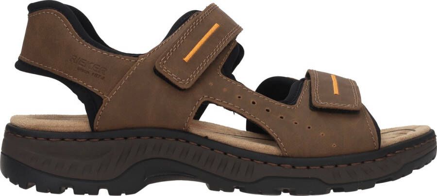 Rieker Heren Platte Sandaal in Bruin met Klittenbandsluitingen Brown Heren - Foto 2