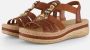 Rieker Bruine sandaal met kralen en platformzool Brown Dames - Thumbnail 2
