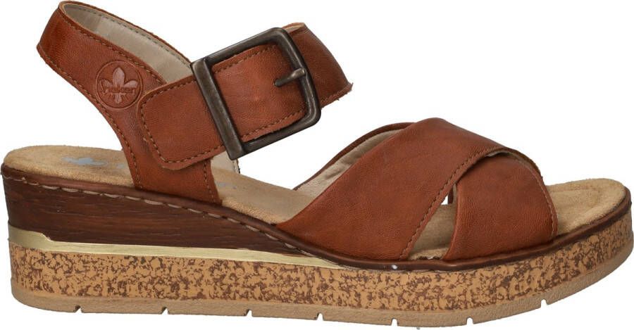 Rieker Sandalen Hak Sandalen Hak Cognac