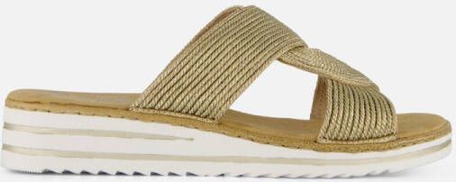 Rieker -Dames goud slippers & muiltjes
