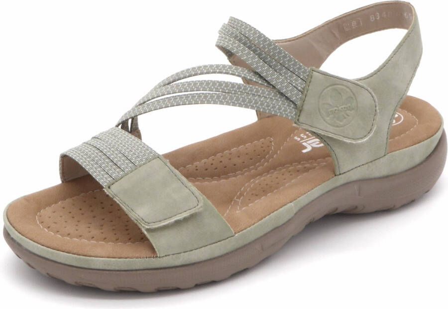 Rieker Sandalen zomerschoen sandaal sleehak met elastieken