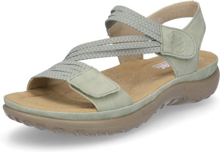 Rieker Sandalen zomerschoen sandaal sleehak met elastieken