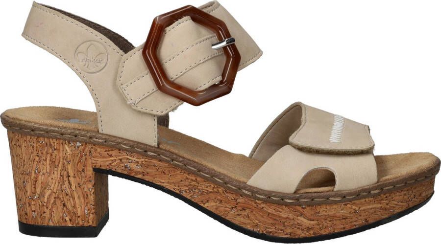 Rieker Sandalen Hak Sandalen Hak Beige