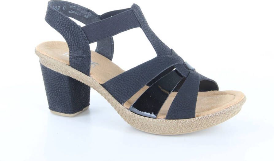 Rieker Sandalen met hak zwart Nubuck Dames - Foto 2