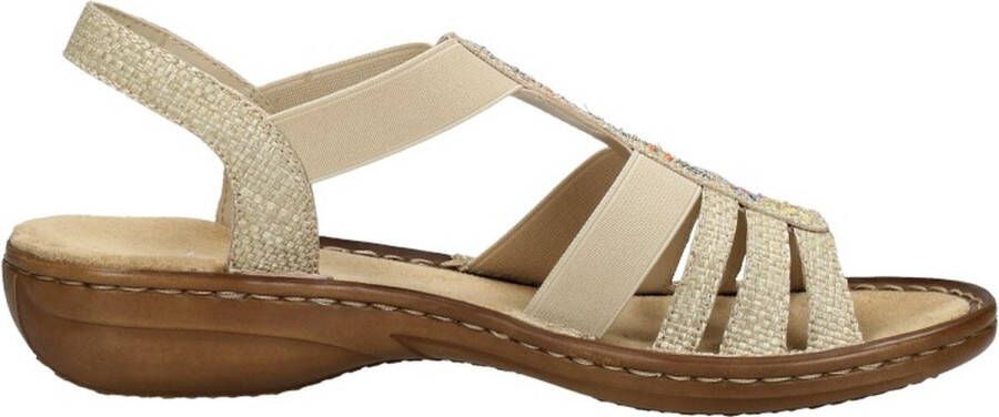 Rieker Beige Bloemen Zomer Sandaal Beige Dames