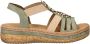 Rieker Mintgroene Sandaal met Kralen en Plateauzool Multicolor Dames - Thumbnail 1