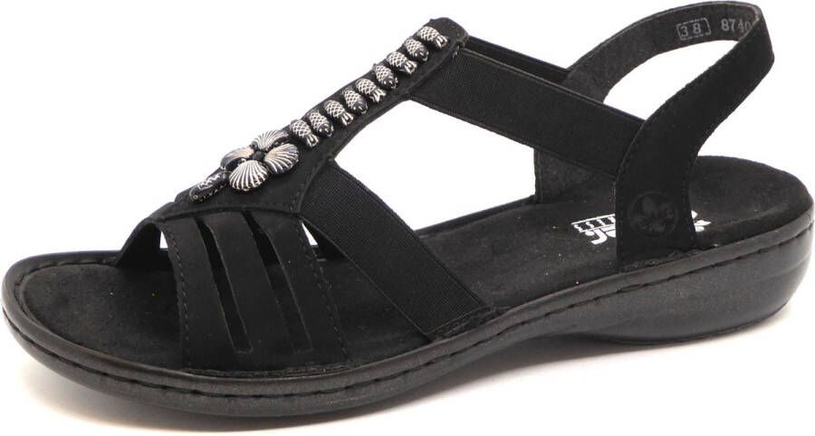 Rieker Sandalen zomerschoen sandaal sleehak met mooie versiering