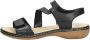 Rieker Comfortabele Zwarte Sandaal met Klittenbandsluiting Black Dames - Thumbnail 1