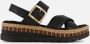 Rieker Comfortabele Leren Sandalen met Verhoogde Zool Black Dames - Thumbnail 1