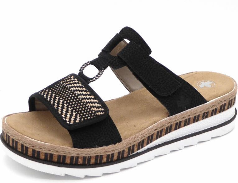 Rieker Zwarte synthetische sliders met comfortabel voetbed en klittenbandsluiting Black Heren - Foto 18