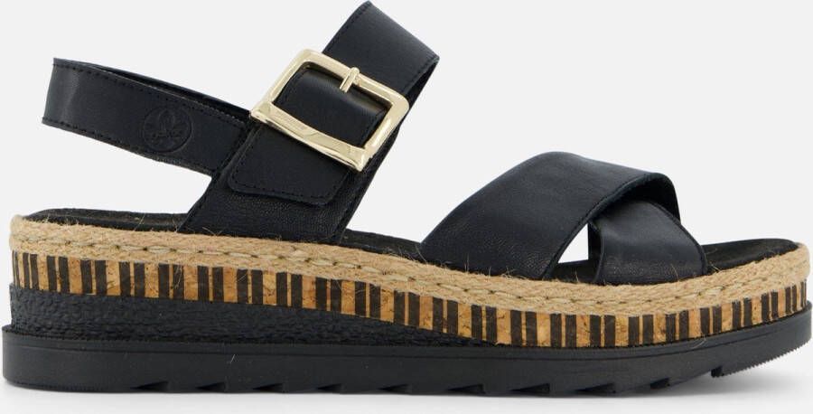 Rieker Zwarte synthetische sliders met comfortabel voetbed en klittenbandsluiting Black Heren - Foto 12