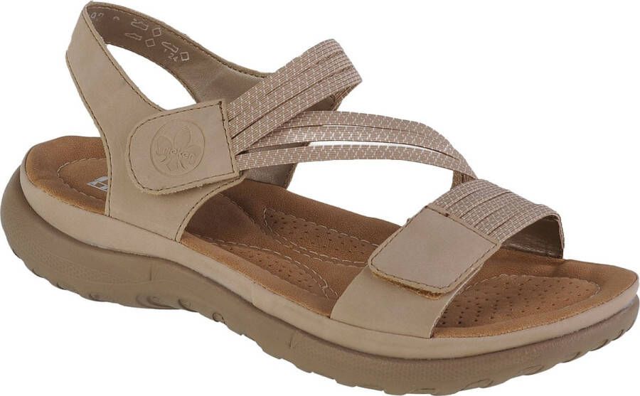 Rieker Sandalen zomerschoen sandaal sleehak met elastieken