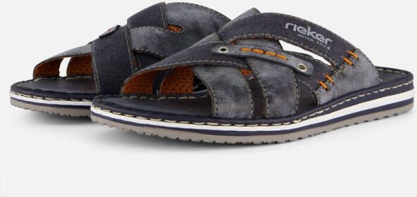Rieker Serbia Slippers blauw Leer
