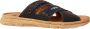 Rieker Blauwe Gekruiste Banden Leren Slipper Blue Heren - Thumbnail 1