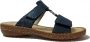 Rieker Slipper 628P9-14 Blauw Zilver Zacht Voetbed - Thumbnail 1