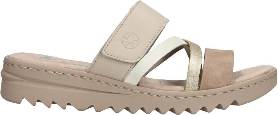 Rieker Stijlvolle multi-gekleurde sliders voor dames Beige Dames