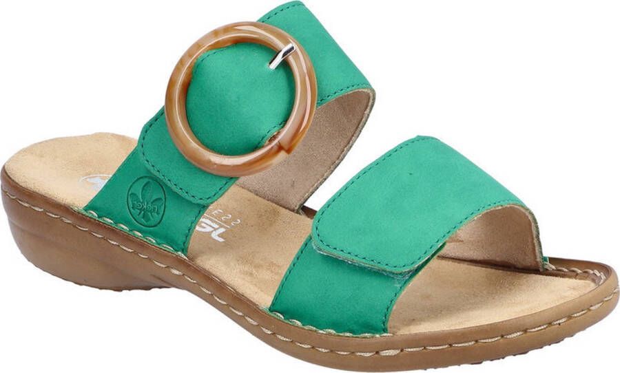 Rieker Groene Zomer Slipper met Gesp Green Dames