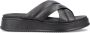 Rieker Comfortabele Zwarte Leren Zomerslipper Black Dames - Thumbnail 1