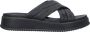 Rieker Comfortabele Zwarte Leren Zomerslipper Black Dames - Thumbnail 1