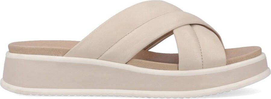 Rieker Comfortabele Leren Sliders voor Vrouwen Beige Dames