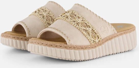 Rieker Slippers beige Textiel Dames