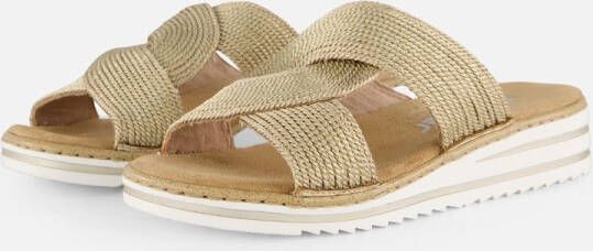 Rieker -Dames goud slippers & muiltjes