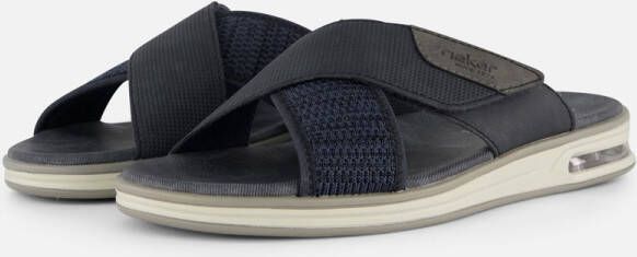 Rieker Slippers blauw Imitatieleer