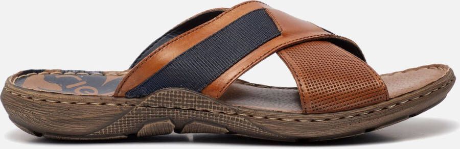 Rieker Slippers cognac Textiel