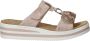 Rieker -Dames roze-goud metallic slippers & muiltjes - Thumbnail 7