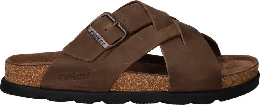 Rieker Slippers Heren Bruin