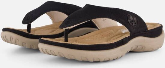 Rieker Slippers zwart Textiel Dames