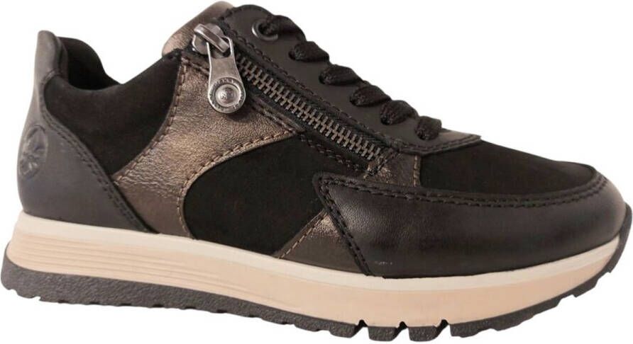 Rieker Sneaker 49010-00 Zwart Combi Verwisselbaar Voetbed