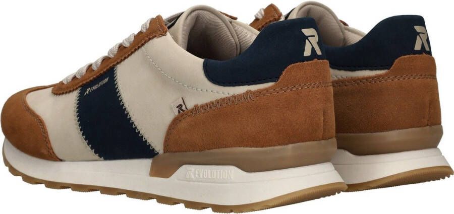 Rieker Beige Sneaker met Oker en Blauwe Accenten Multicolor Heren