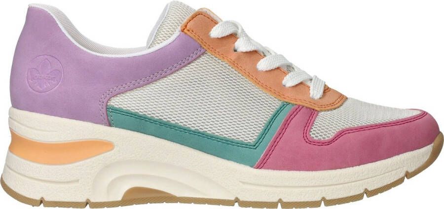 Rieker Sneakers met sleehak Vegan verwijderbare zachte inlegzool vrijetijdsschoen halfschoen veterschoen