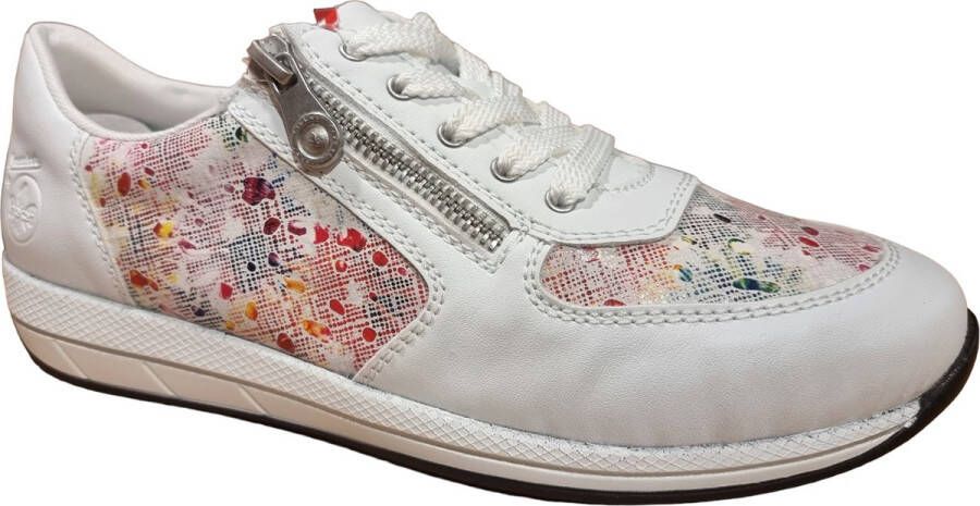 Rieker sneaker wit multi H leest veter rits art . N1112