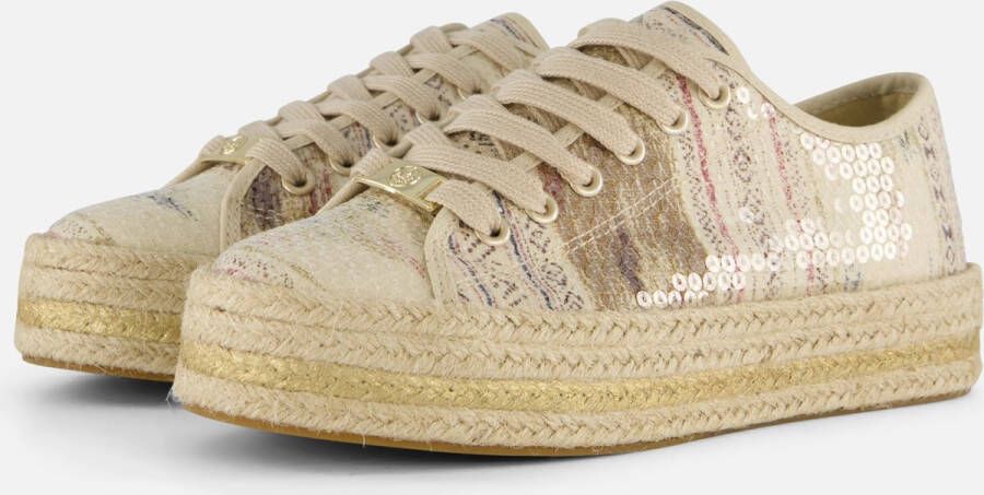 Rieker Espadrille Sneaker met zomerse print Multicolor Dames