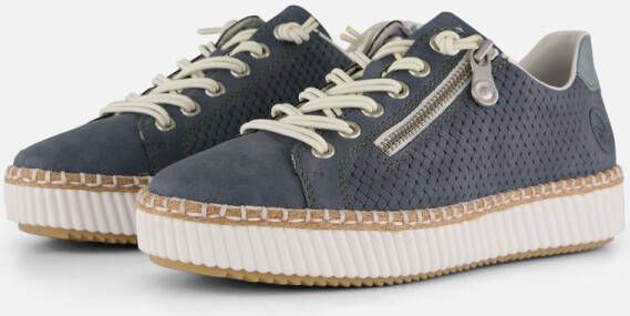 Rieker M2940-10 dames veterschoenen sportief blauw