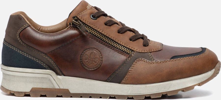 Rieker Sportieve Veterschoenen met Blauwe Accenten Brown Heren