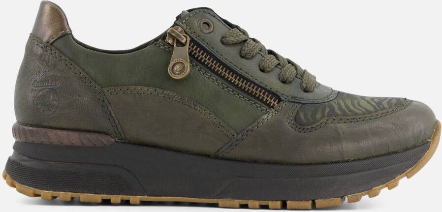 Rieker Donkergroene Leren Sneaker Green Heren