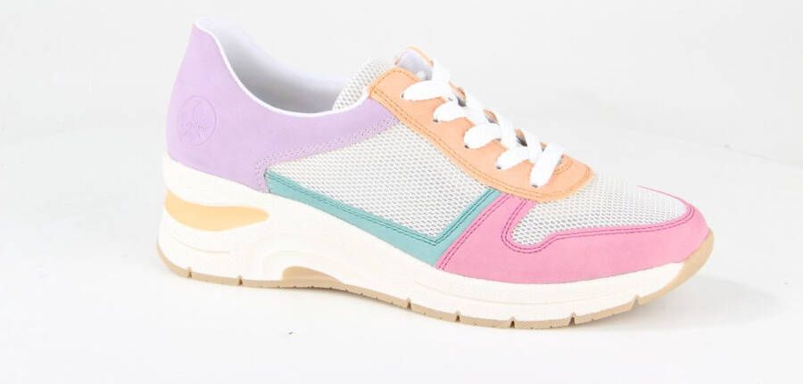 Rieker Sneakers met sleehak Vegan verwijderbare zachte inlegzool vrijetijdsschoen halfschoen veterschoen