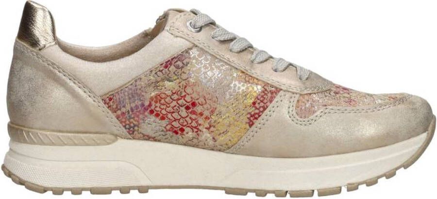 Rieker Gouden Print Sneaker met Rits en Veters Multicolor Dames