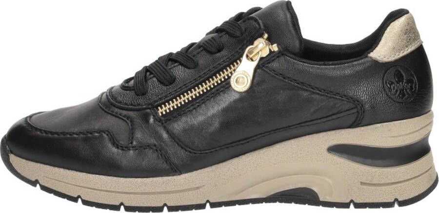Rieker Sneakers met sleehak vrijetijdsschoen lage schoen veterschoen met rits smalle vorm
