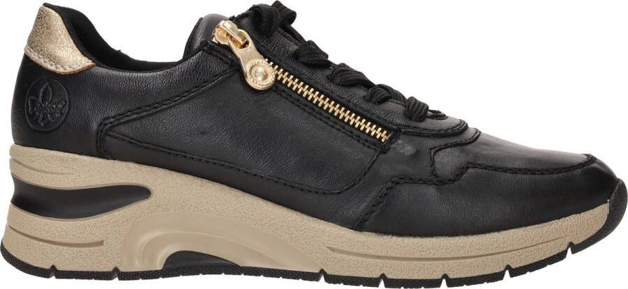 Rieker Sneakers met sleehak vrijetijdsschoen lage schoen veterschoen met rits smalle vorm