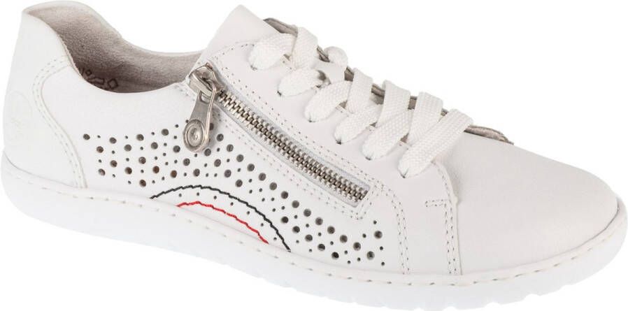 Rieker damesschoen lage veterschoen slip-on 52824-80 parelwit
