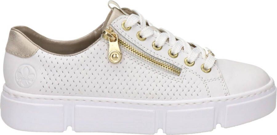 Rieker Plateausneakers met goudkleurige details vrijetijdsschoen lage schoen veterschoen